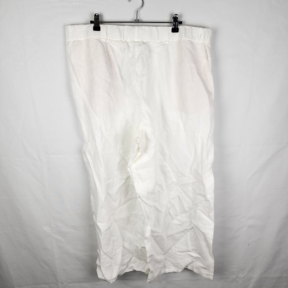 NWT J Jill White 100% Linen Wide Leg Pants Size 2X - Picture 2 of 6
